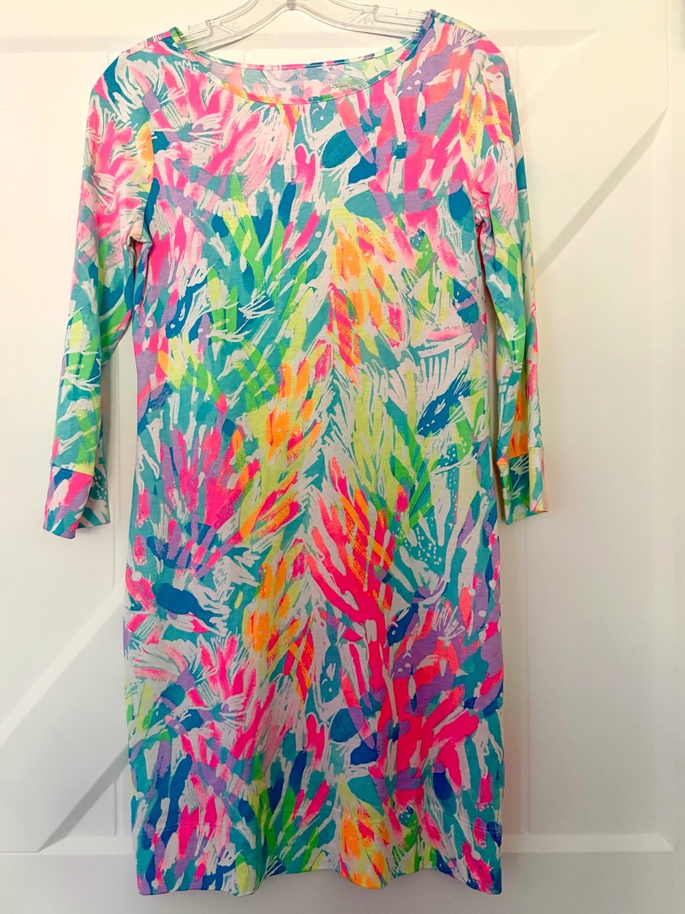 Lilly Pulitzer Bright Multicolor Tropical-Print Long Sleeve Dress